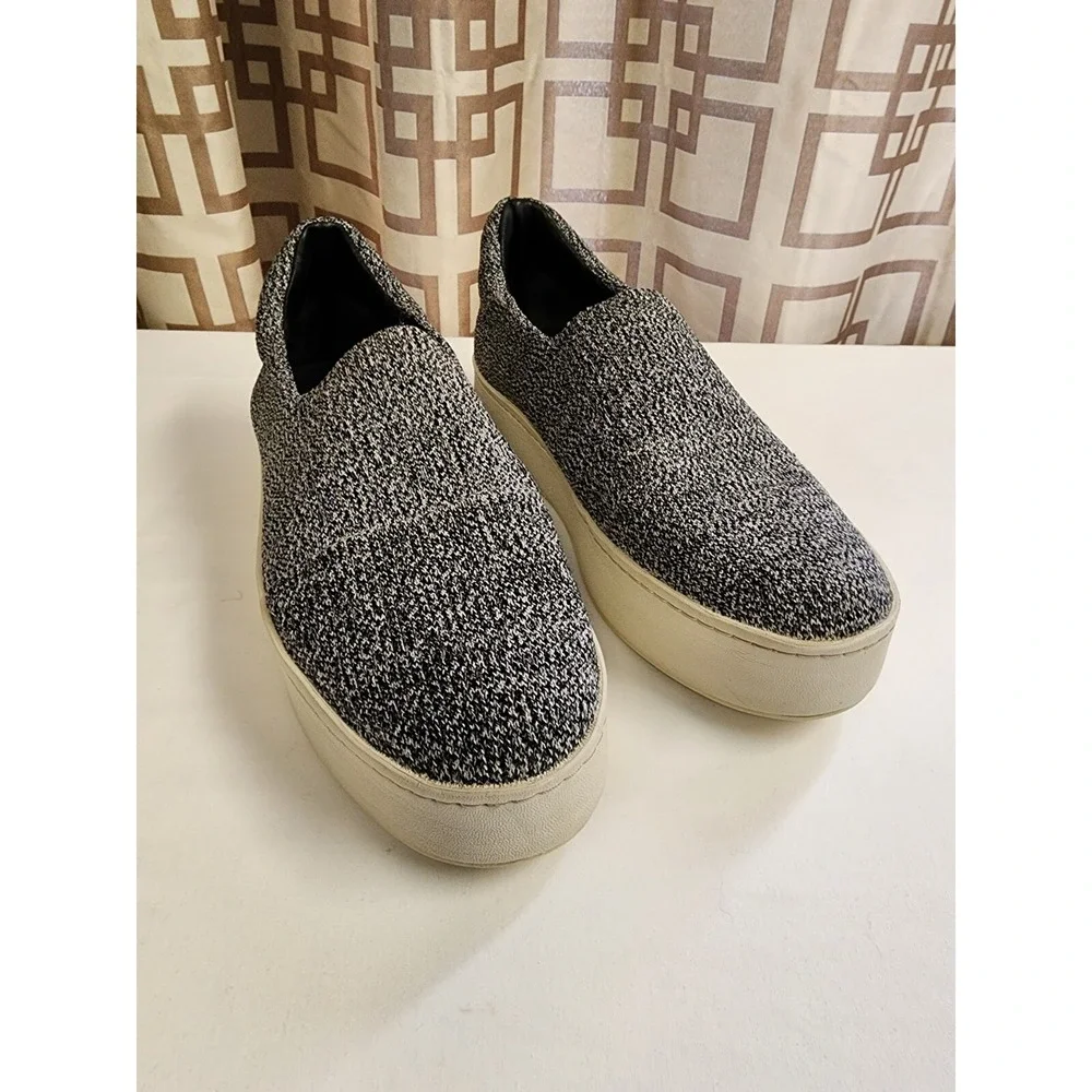 Vince Grey Marl Walsh Knit Slip-On Platform Sneakers Size 7